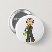 Strichmännchen-Trompete-Knopf Button (Vorne & Hinten)