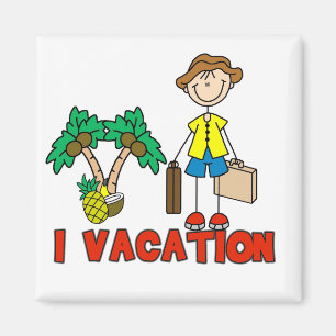 Strichmännchen-Typ auf Urlaub T-Shirts und Geschen Magnet