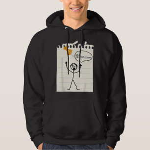 Strichmännchen unter einer Reißzwecke Lustiger Sto Hoodie