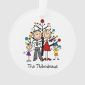 Strichmännchen Vater, Mama, Mädchen, Junge Akrylve Ornament (Vorderseite)