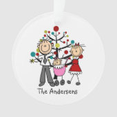 Strichmännchen-Vater, Mama, Ornament (Vorderseite)