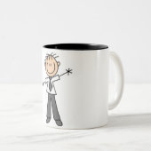 Strichmännchen Vater Zweifarbige Tasse (VorderseiteRechts)