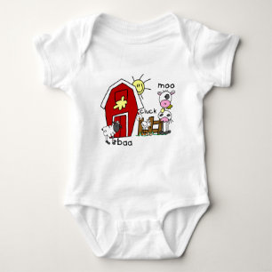 Strichmännchen-Vieh-T-Shirts und Geschenke Baby Strampler