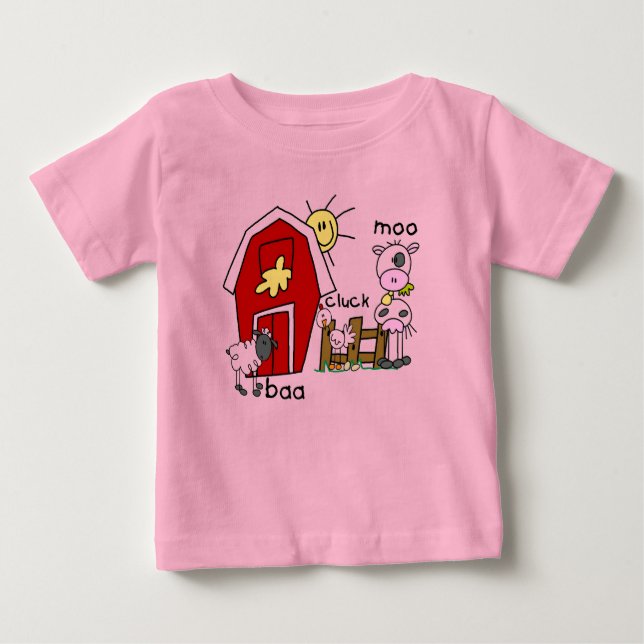 Strichmännchen-Vieh-T-Shirts und Geschenke Baby T-shirt (Vorderseite)