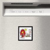 Strichmännchen-Vieh-T-Shirts und Geschenke Magnet (In Situ (Geschirrspüler))