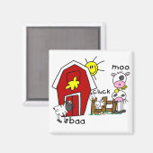 Strichmännchen-Vieh-T-Shirts und Geschenke Magnet (Vorderseite/Rückseite)