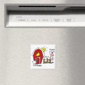 Strichmännchen-Vieh-T-Shirts und Geschenke Magnet (In Situ (Geschirrspüler))