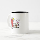 Strichmännchen-Vieh-T-Shirts und Geschenke Zweifarbige Tasse (Vorderseite Links)