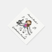 Strichmännchen Violin Player Paper Napkins Serviette (Ecke)