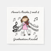 Strichmännchen Violin Player Paper Napkins Serviette (Vorderseite)