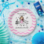 Strichmännchen-Violinen-Spieler-Zickzack Pappteller (Party)