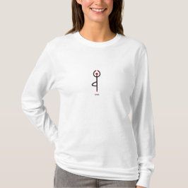 Strichmännchen von Baum-Yoga-Pose mit Sanskrit-Tex T-Shirt