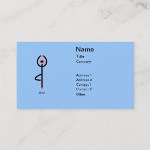 Strichmännchen von Baum-Yoga-Pose mit Sanskrit-Tex Visitenkarte