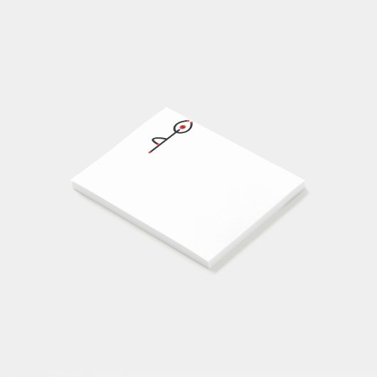 Strichmännchen von Baumyoga-Pose. Post-it Klebezettel (angewinkelt)