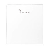 Strichmännchen von Yoga-Posen, die YOGA schreiben. Notizblock (Vorderseite)