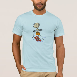Strichmännchen-Wasser-Skifahren-T-Shirts T-Shirt