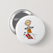 Strichmännchen-Wasserski-Knöpfe Button (Vorne & Hinten)