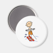 Strichmännchen Wasserski-Magnete Magnet (Vorderseite/Rückseite)