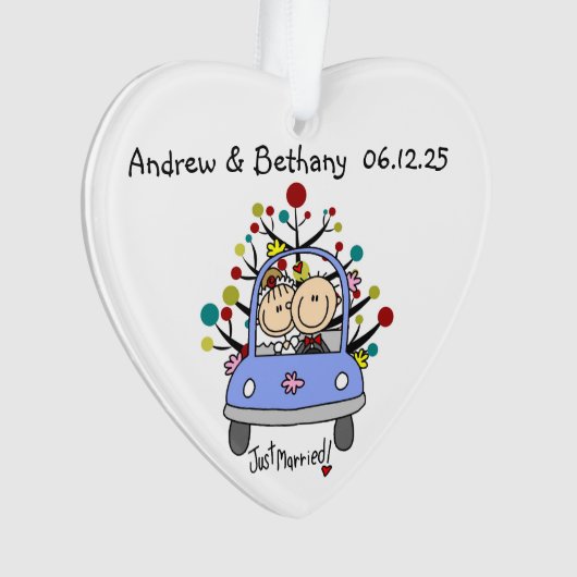 Strichmännchen Wedding Couple Akrylornament Ornament (Vorderseite)