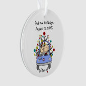 Strichmännchen Wedding Couple Cat Akrylornament Ornament (Vorderseite)