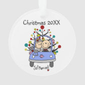 Strichmännchen Wedding Couple Cat Akrylornament Ornament (Rückseite)