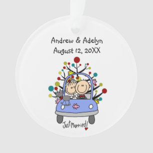 Strichmännchen Wedding Couple Cat Akrylornament Ornament