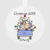 Strichmännchen Wedding Couple Cat Akrylornament Ornament (Rückseite)