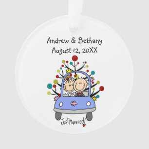 Strichmännchen Wedding Couple Cat Akrylornament Ornament