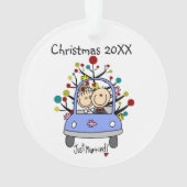 Strichmännchen Wedding Couple Cat Akrylornament Ornament (Rückseite)