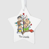 Strichmännchen Weihnachten Weihnachtsfeier Ornament (Vorderseite)