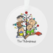 Strichmännchen Weihnachten Weihnachtsfeier Ornament (Vorderseite)