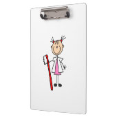 Strichmännchen-zahnmedizinisches oder behilfliches klemmbrett (Links)