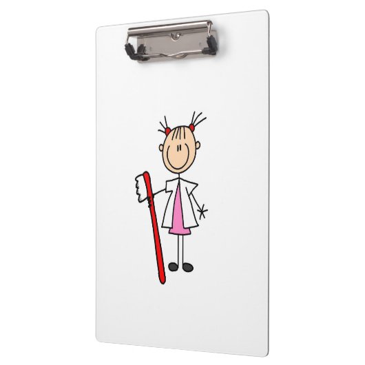 Strichmännchen-zahnmedizinisches oder behilfliches klemmbrett (Links)