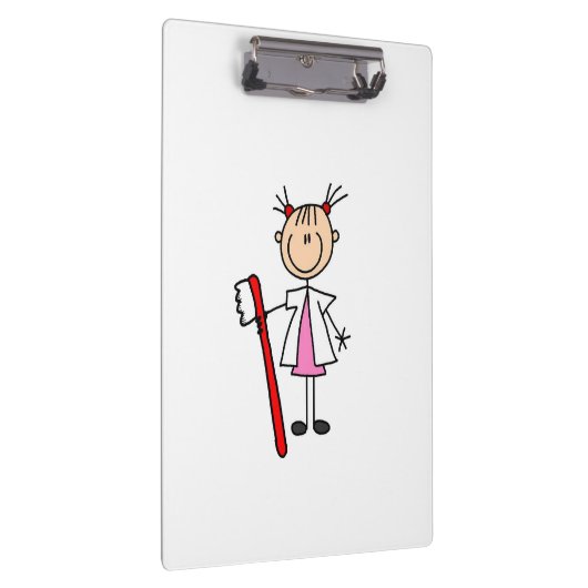 Strichmännchen-zahnmedizinisches oder behilfliches klemmbrett (Rechts)