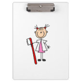 Strichmännchen-zahnmedizinisches oder behilfliches klemmbrett (Vorderseite)