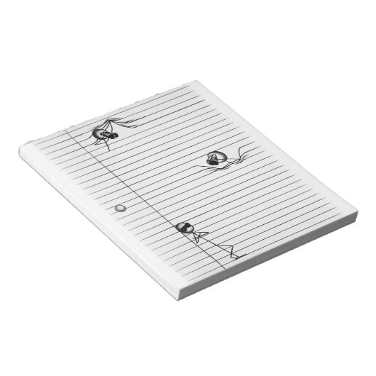 Strichmännchen Zeichn von Spies und Spy on Lines Notizblock (angewinkelt)