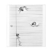 Strichmännchen Zeichn von Spies und Spy on Lines Notizblock (Vorderseite)