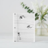 Strichmännchen Zeichn von Spies und Spy on Lines Postkarte (Stehend Vorderseite)