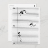 Strichmännchen Zeichn von Spies und Spy on Lines Postkarte (Vorne/Hinten)