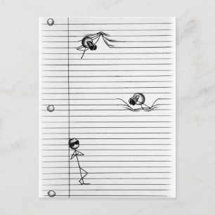 Strichmännchen Zeichn von Spies und Spy on Lines Postkarte