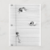 Strichmännchen Zeichn von Spies und Spy on Lines Postkarte (Vorderseite)