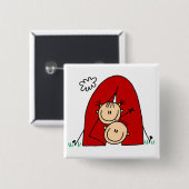 Strichmännchen Zelt T-Shirts und Geschenke Button (Vorne & Hinten)