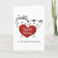 Strichmännchen zum 45. Jubiläum mit Herz