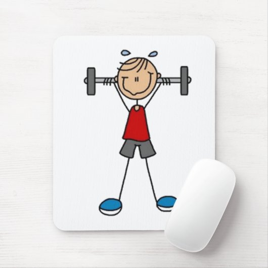 Strichmännchen zum Heben von Gewicht Mousepad (Mit Mouse)