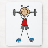 Strichmännchen zum Heben von Gewicht Mousepad (Vorne)