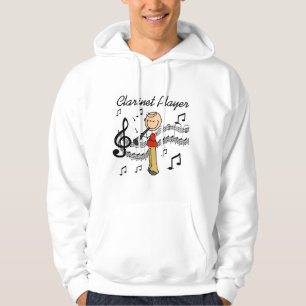 Strichmännchenclarinet-Spieler-T-Shirts und Hoodie