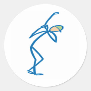 Strichmännchengolfspieler T - Shirts und Geschenk Runder Aufkleber