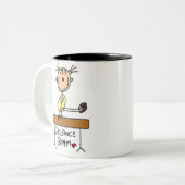 StrichmännchenGymnast auf Schwebebalken-Tasse Zweifarbige Tasse (Vorderseite Links)