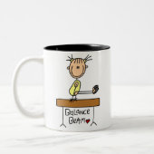 StrichmännchenGymnast auf Schwebebalken-Tasse Zweifarbige Tasse (Links)