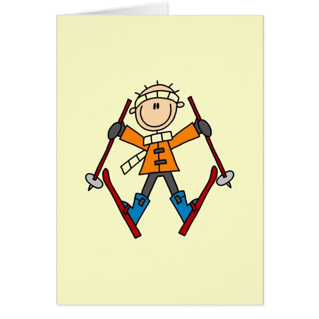 Strichmännchenskier-T - Shirts und Geschenke (Vorne)